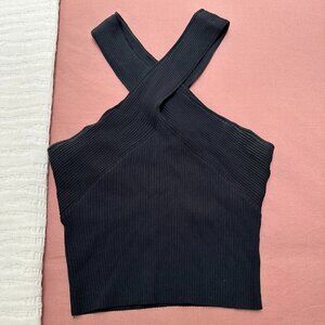 Topshop Cropped Top, Black, Small